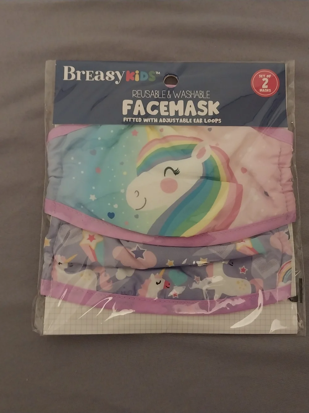 Breasy Kids Reusable Washable Face Mask 5x 2packs. #0127